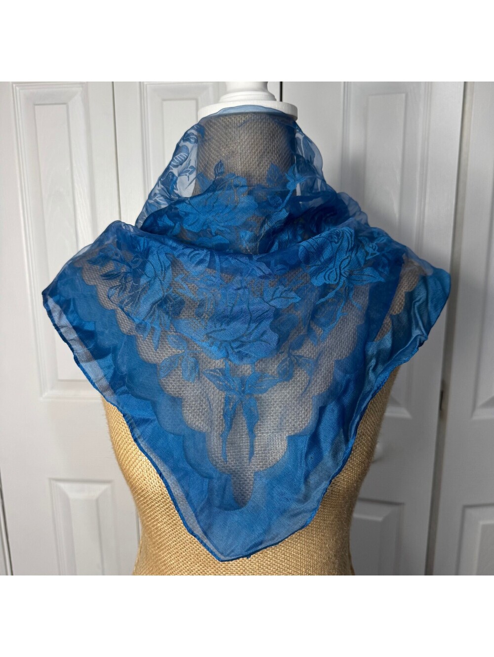 Blue Floral Handkercheif